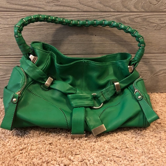 b. makowsky Handbags - b. makowsky Green Leather Purse